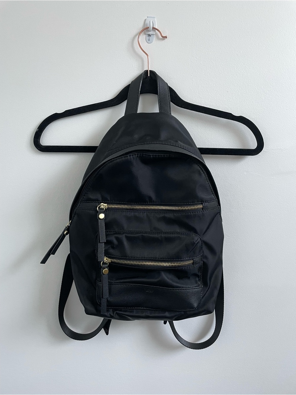 ✨3/$30✨ Black Mini Backpack with Gold Zippers